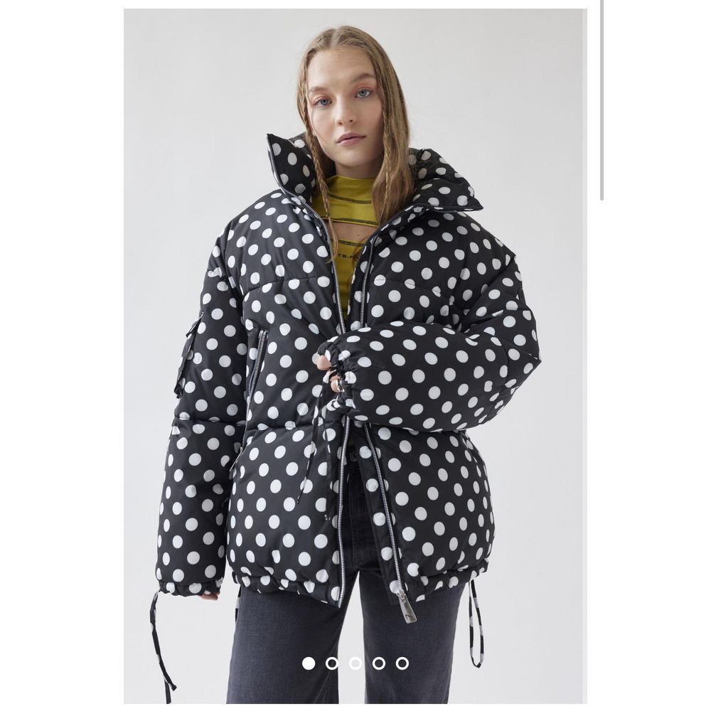 Noize Faika polka dot puffer jacket Medium black white oversized NWOT MSRP $220